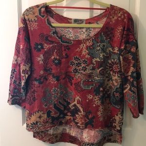 Red oriental patterned shirt